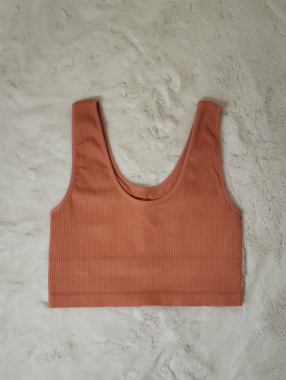 Forever 21 Women's Ribbed Scoop Crop Tank - Terracotta Tone Color Size Medium